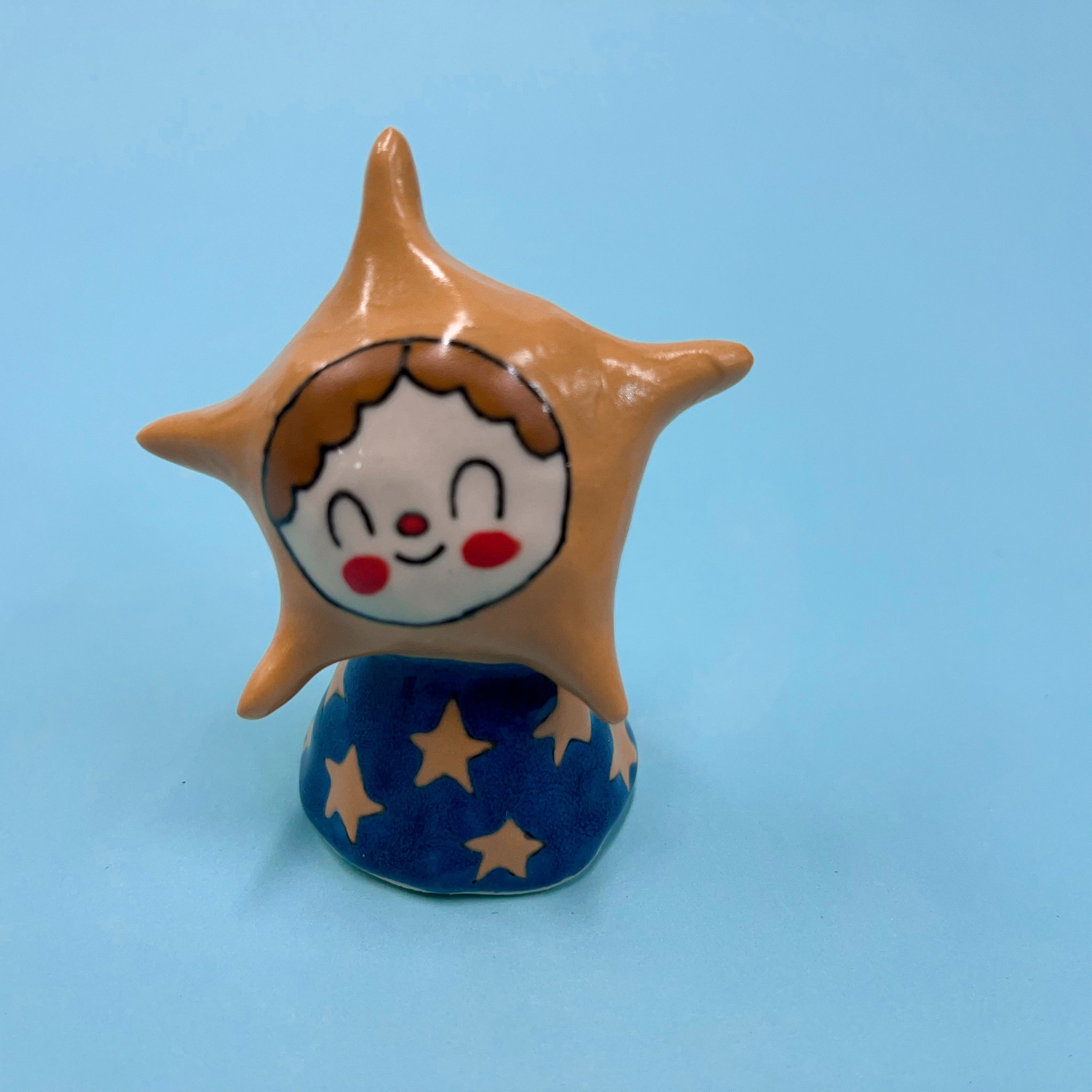Ceramic Hand Built Bell Star Child