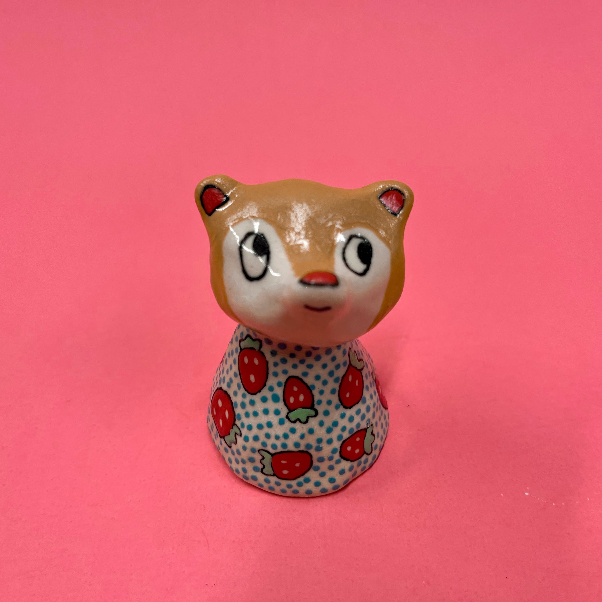 Ceramic Hand Built Bell Cats, Frog, Bear