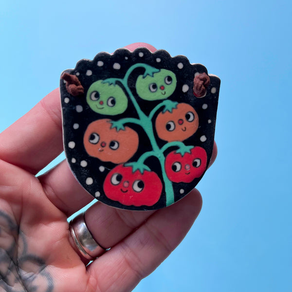 Ceramic Hand Built Tomatoe Necklace