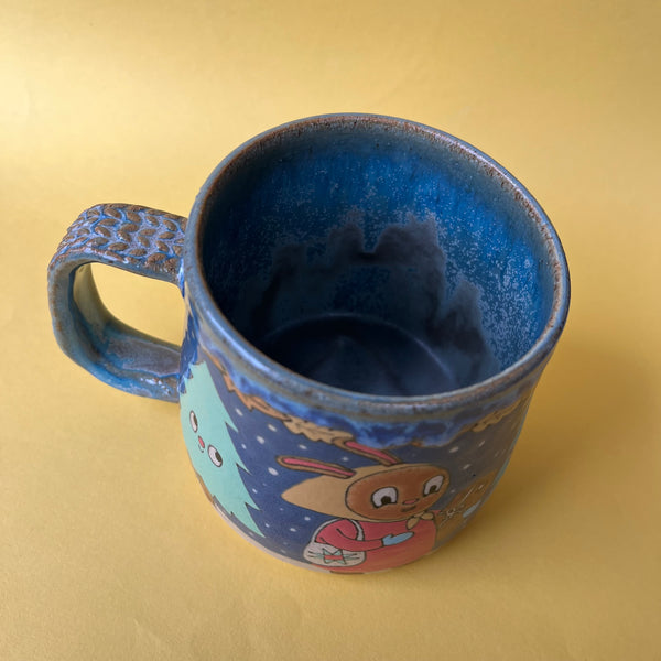 Ceramic Wheel Thrown Winter Walk Mug 13oz