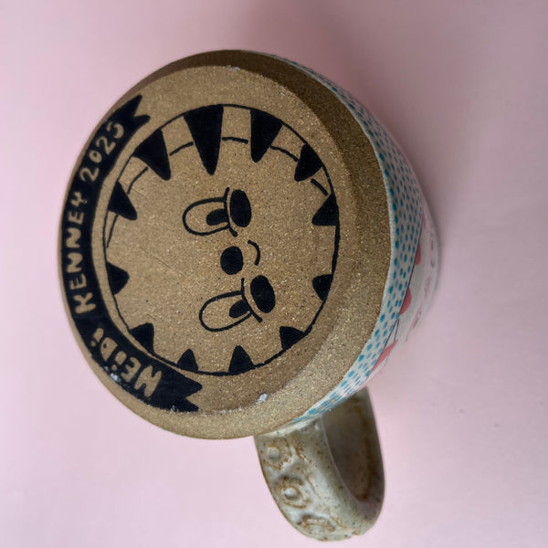 Ceramic Wheel Thrown Peppermint Mug 10oz