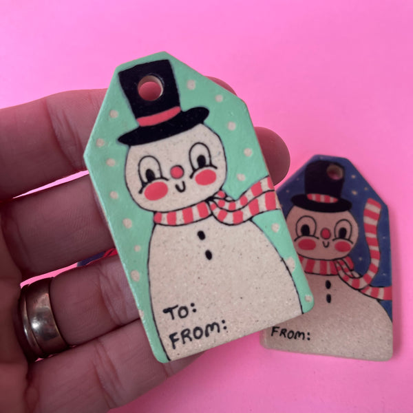 Ceramic Hand Built Gift Tags Set Of 3