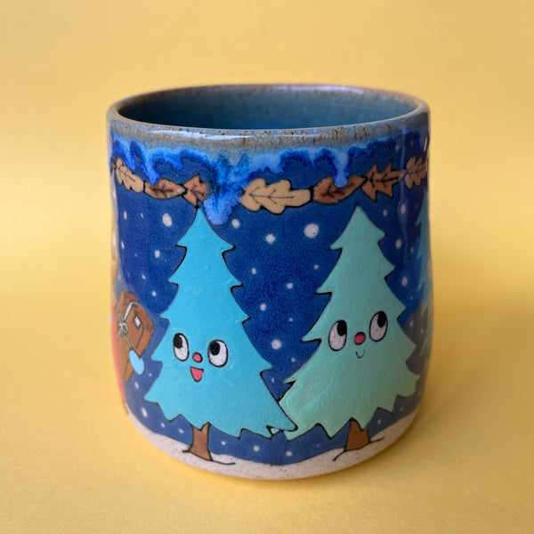Ceramic Wheel Thrown Winter Walk Mug 13oz