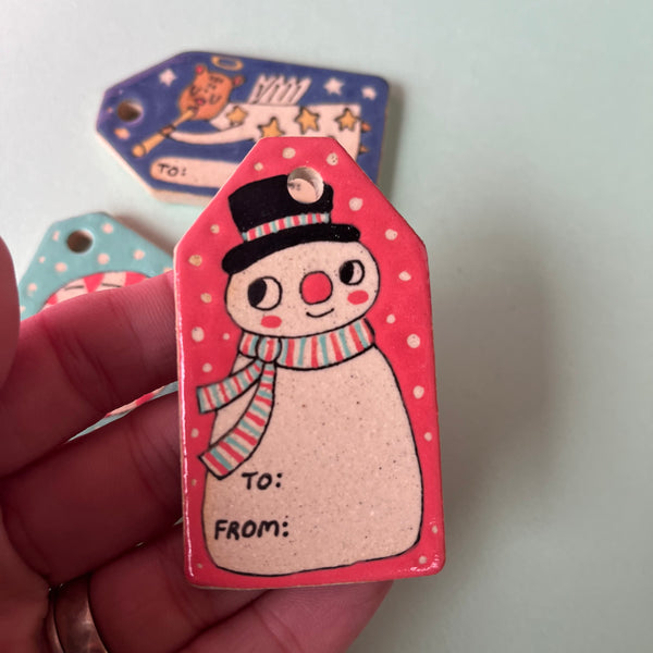 Ceramic Hand Built Gift Tags Set Of 3