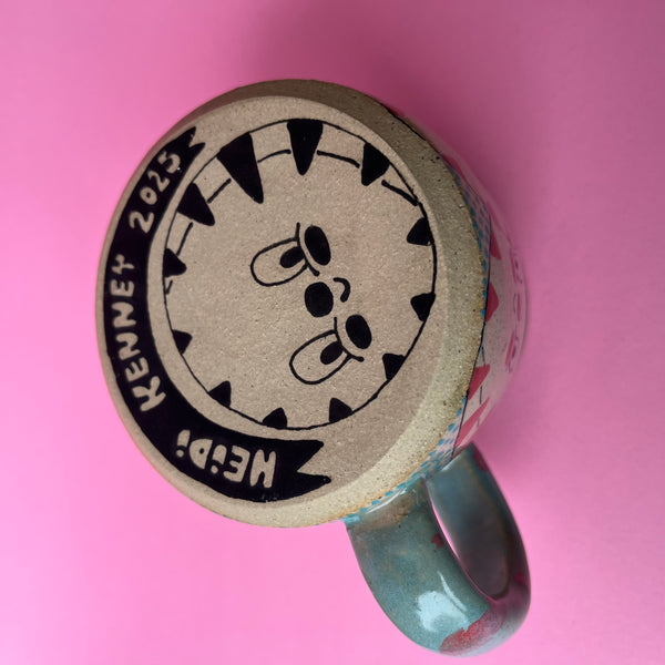 Ceramic Wheel Thrown Peppermint Mug 10oz