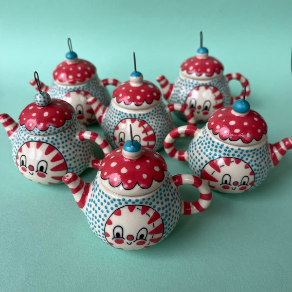 Ceramic Slip Cast Teapot Ornament