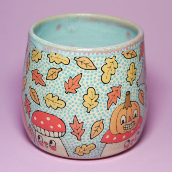Ceramic Wheel Thrown Bat Mug 14.5oz