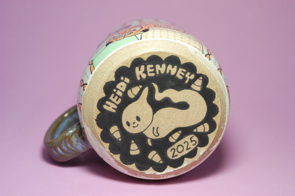Ceramic Wheel Thrown Ouija Cats Mug 16oz