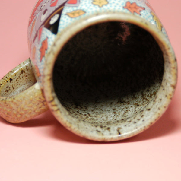 Ceramic Wheel Thrown Halloween Bats Mug 15oz