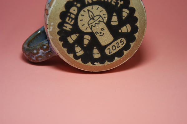 Ceramic Wheel Thrown Ouija Cats Mug 13oz