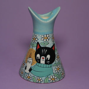 Ceramic Cat Candlestick Holder