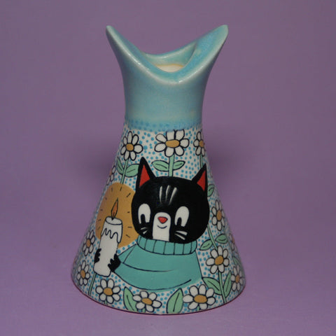 Ceramic Cat Candlestick Holder
