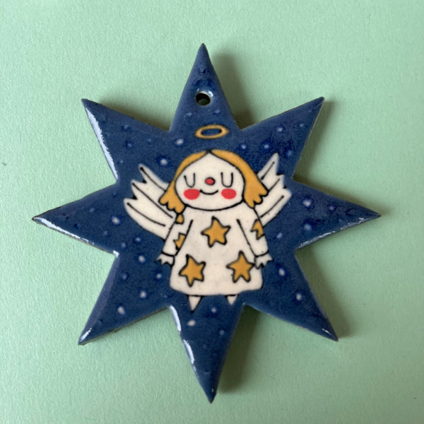 Ceramic Hand Built Quilt Square Ornament