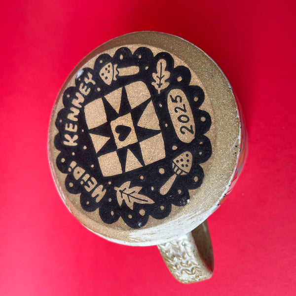 Ceramic Wheel Thrown Cozy Cats Mug 11.5oz