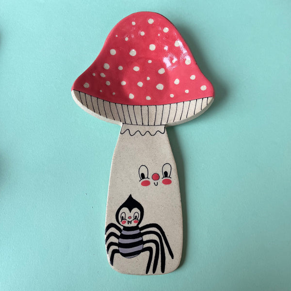 Ceramic Hand Built Mushroom Spoon Rest