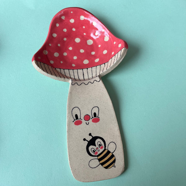 Ceramic Hand Built Mushroom Spoon Rest