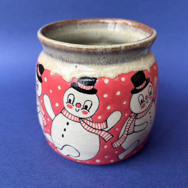 Ceramic Wheel Thrown Snowman Mug 11oz