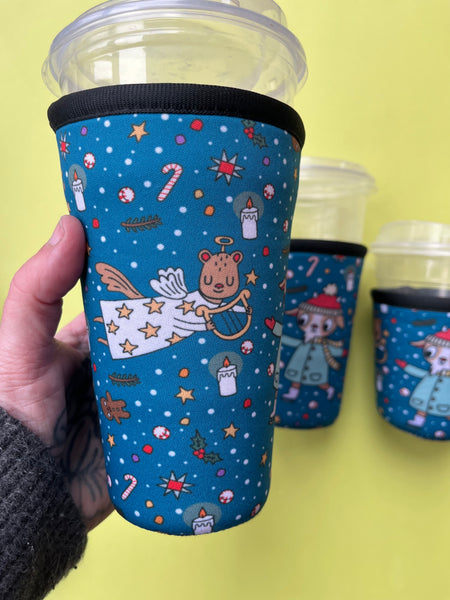 Winter Ice Skater Neoprene Drink Sleeve