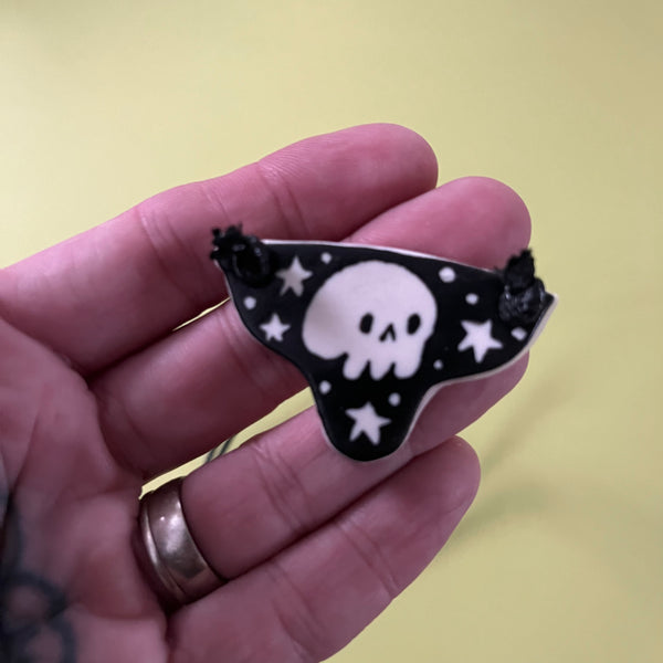 Ceramic Hand Built Necklace Small Skull