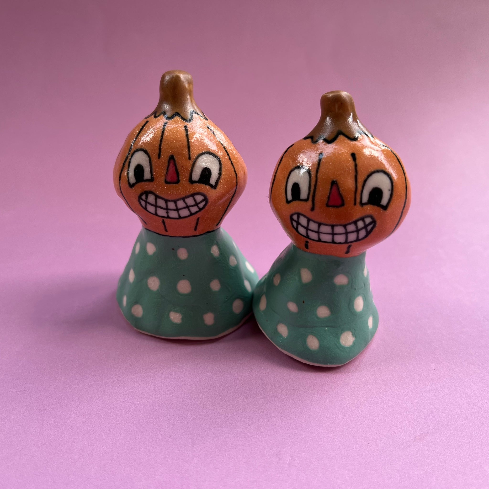 Ceramic Hand Built Pumpkin Bell