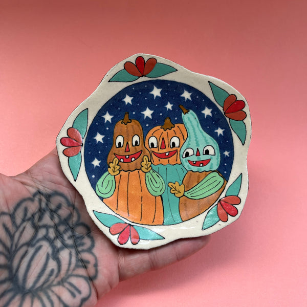 Ceramic Hand Built Pumpkin Gourd Plate