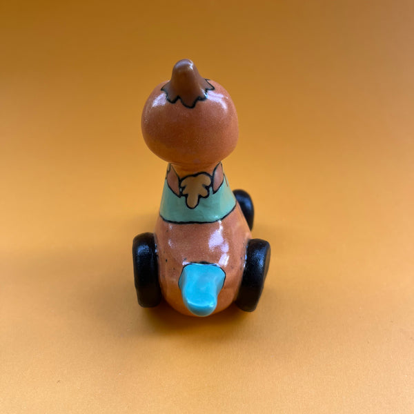 Ceramic Hand Built Pumpkin Racer