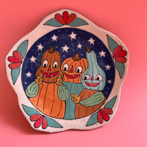 Ceramic Hand Built Pumpkin Gourd Plate