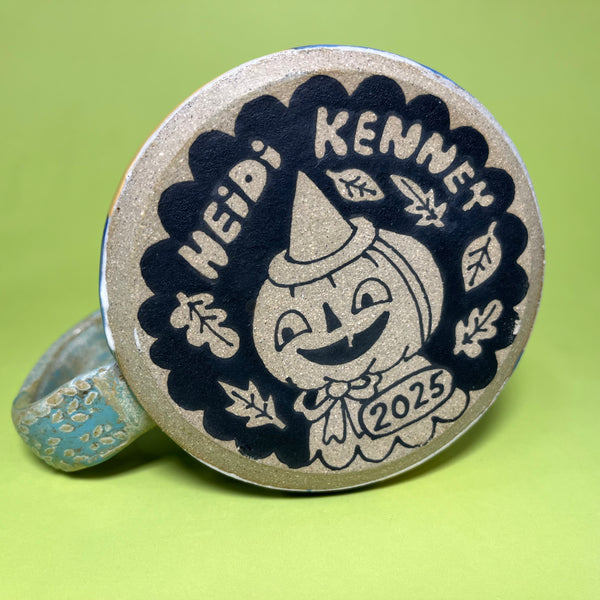 Ceramic Wheel Thrown Pumpkin Friends Mug 15oz