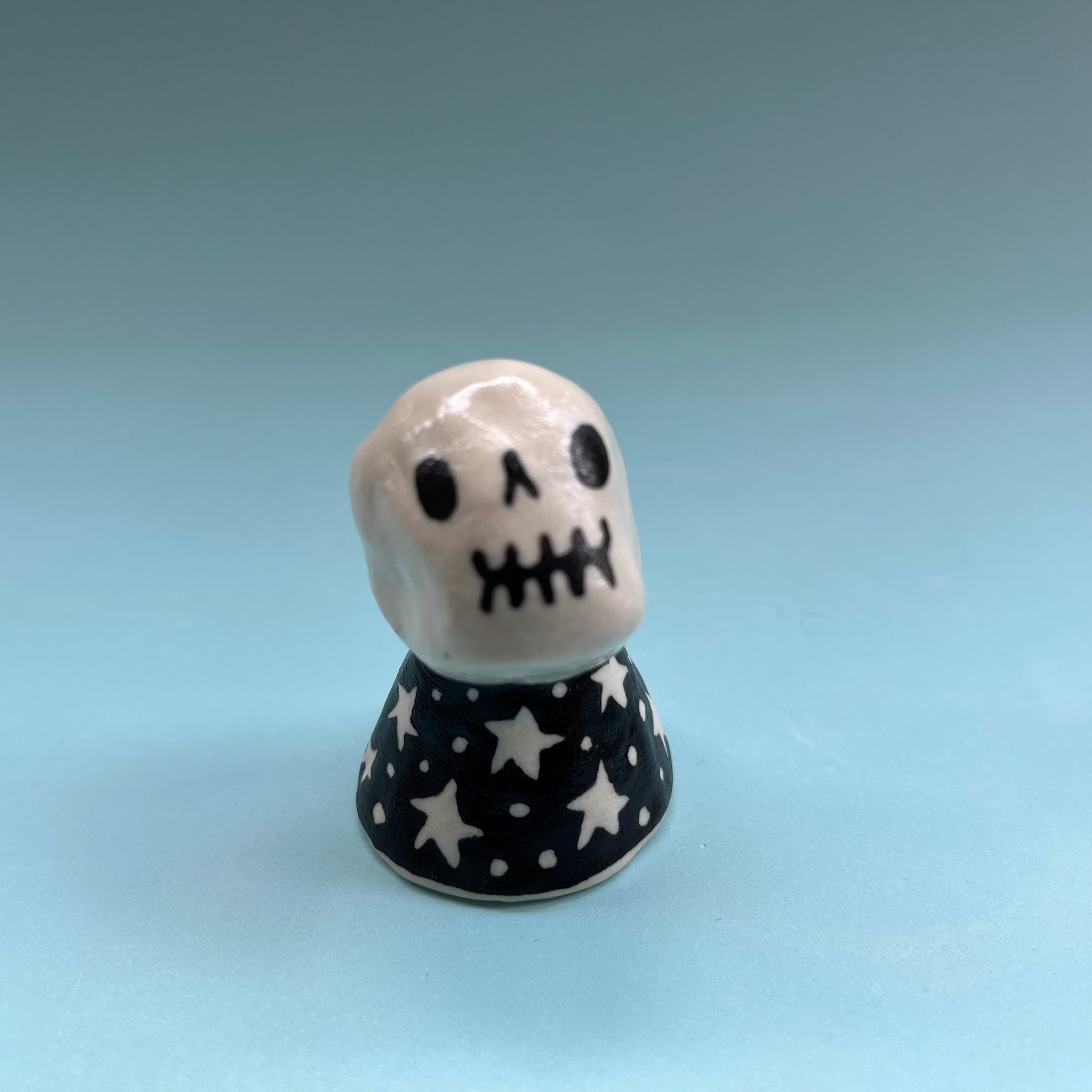 Ceramic Hand Built Skull Bell