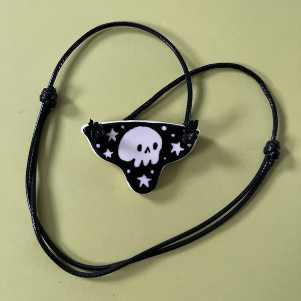 Ceramic Hand Built Necklace Small Skull