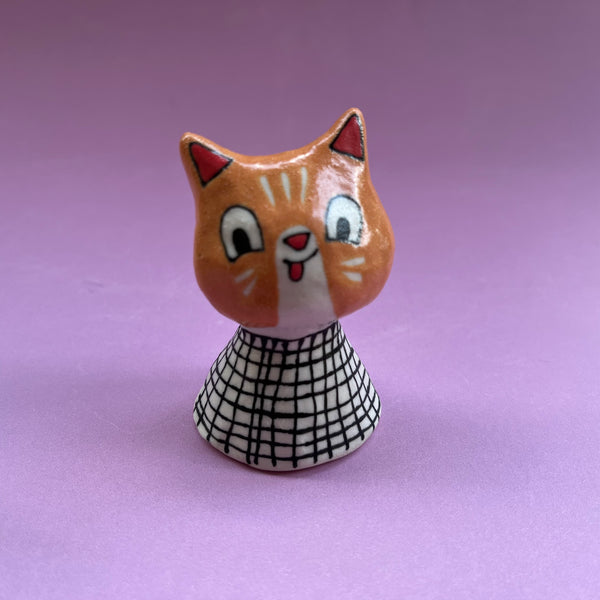 Ceramic Hand Built Cat Bell