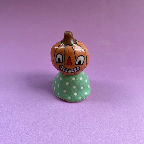 Ceramic Hand Built Pumpkin Bell
