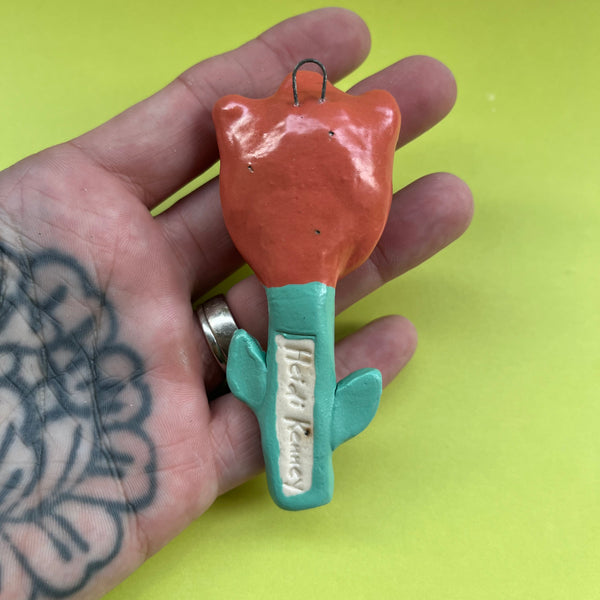 Ceramic Hand Built Hanging Flower