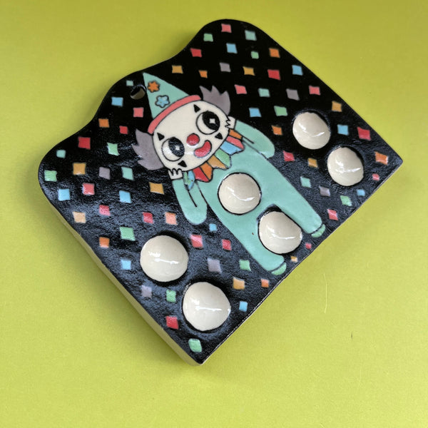 Ceramic Hand Built Mini Paint Palette Clown