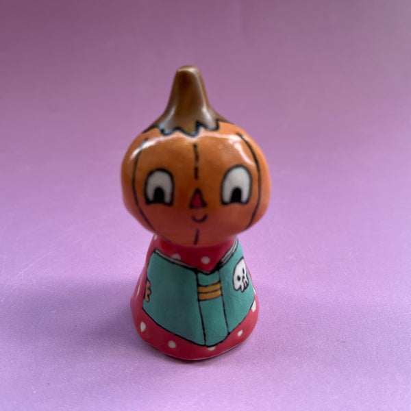 Ceramic Hand Built Pumpkin Bell