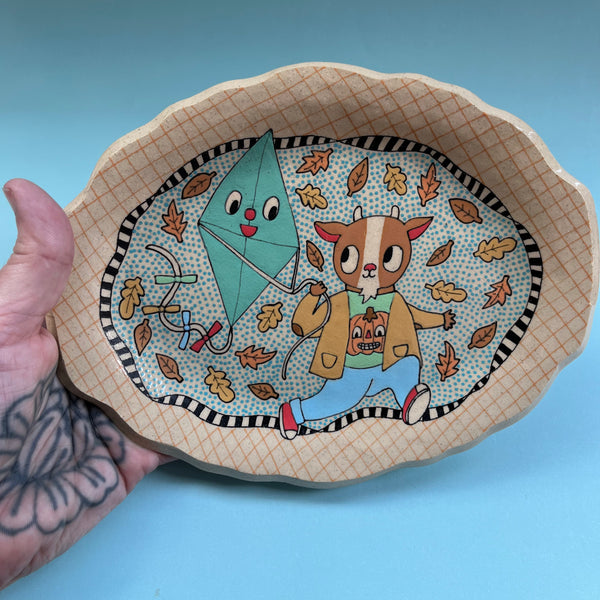 Ceramic Hand Built Goat Kite Plate