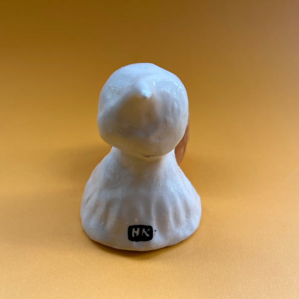 Ceramic Hand Built Ghost Pumpkin Figure