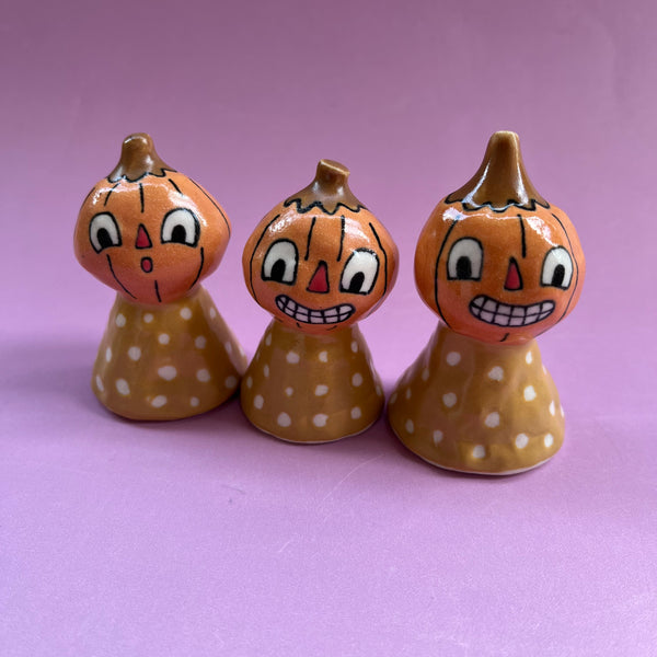 Ceramic Hand Built Pumpkin Bell