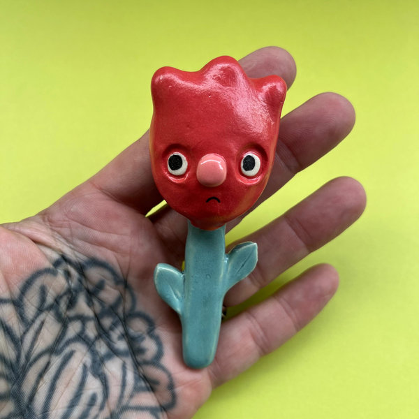 Ceramic Hand Built Hanging Flower