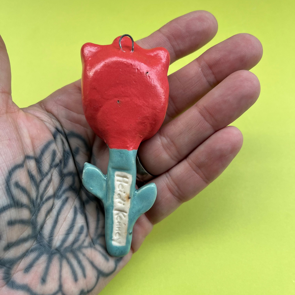 Ceramic Hand Built Hanging Flower