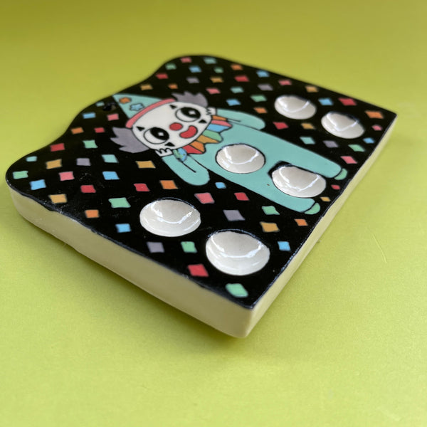 Ceramic Hand Built Mini Paint Palette Clown