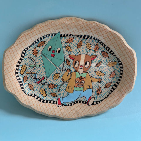 Ceramic Hand Built Goat Kite Plate