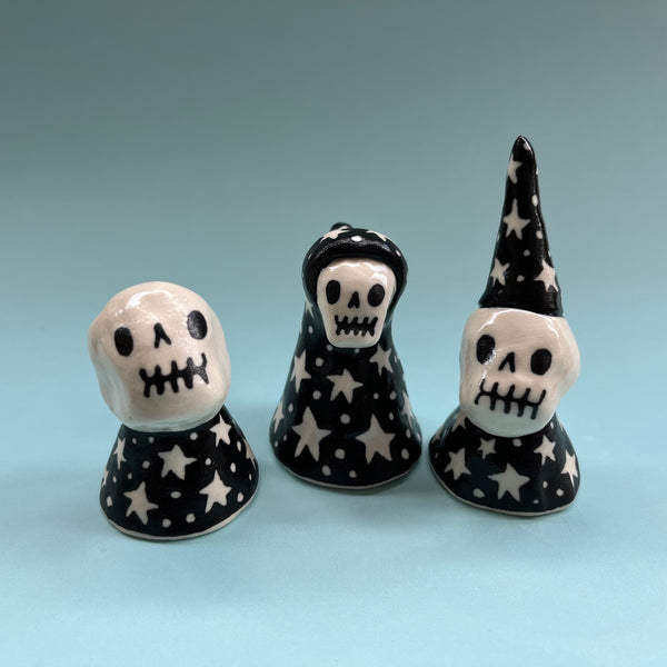 Ceramic Hand Built Skull Bell