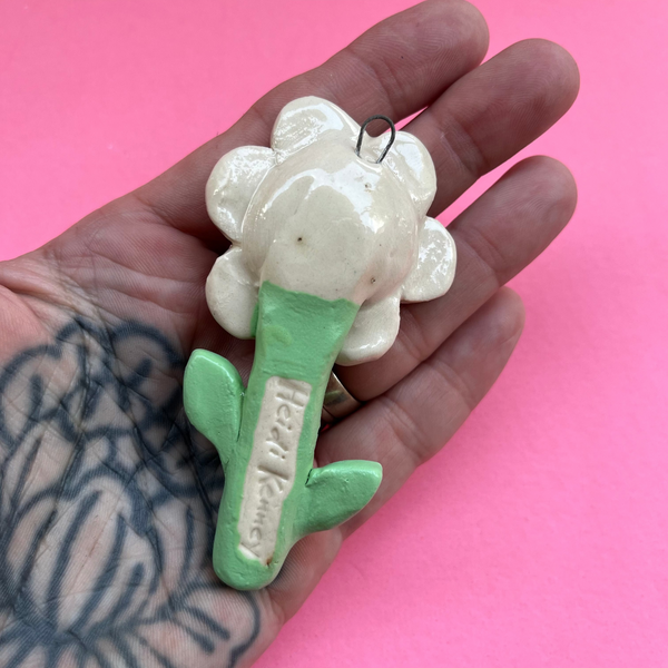 Ceramic Hand Built Hanging Flower
