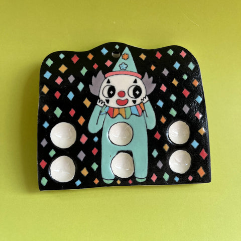 Ceramic Hand Built Mini Paint Palette Clown