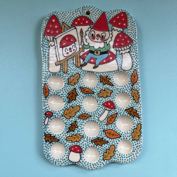 Ceramic Hand Built Paint Pallete Gnome