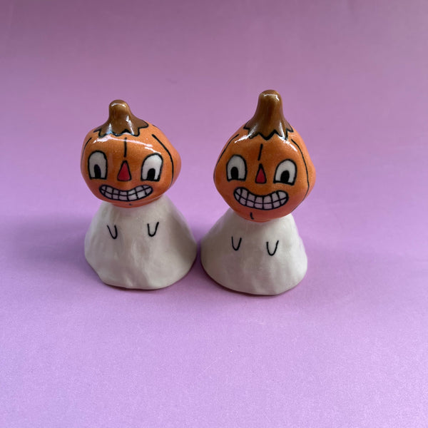 Ceramic Hand Built Pumpkin Bell