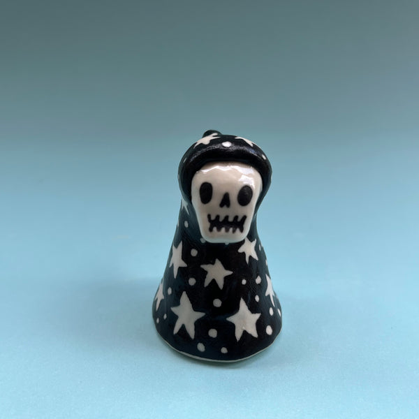 Ceramic Hand Built Skull Bell