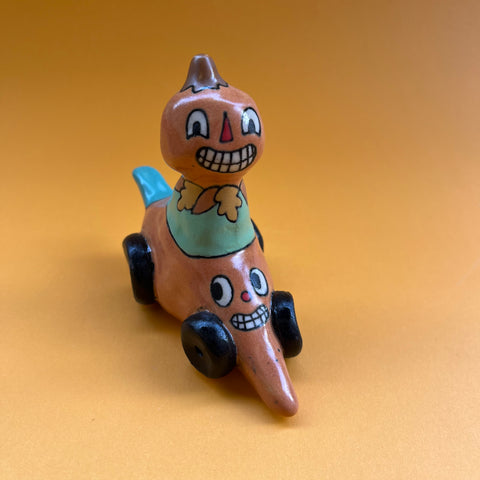 Ceramic Hand Built Pumpkin Racer