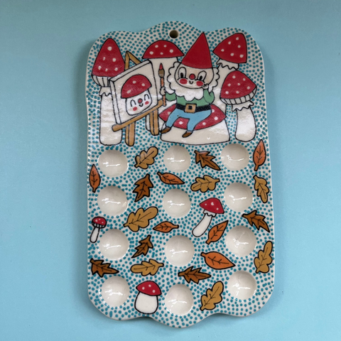 Ceramic Hand Built Paint Pallete Gnome